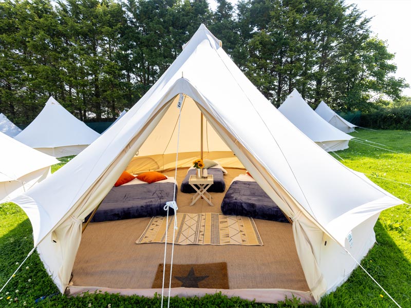 A luxury tent at Latitude festival