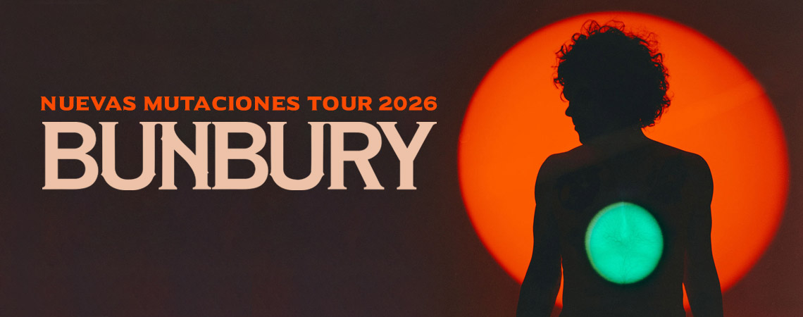 Cartel oficial de Bunbury - Nuevas Mutaciones Tour 2026 en A Coruña